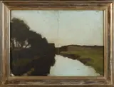 W. de Zwart, Landschap, Olieverf op paneel