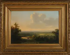 Willem de Klerk, Panoramisch landschap, Olieverf op paneel