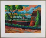 Arie Zuidersma, Gezicht op Rottum, Gouache op papier