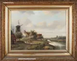 J. Corver & J.J.C. Spohler, Landschap, Olieverf op linnen