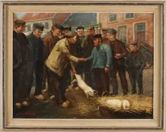 W. de Kok, Veemarkt, 1932, Olieverf op linnen