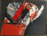 Henk Schuring, Abstracte compositie, Gemengde techniek collage