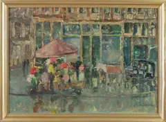 Johan van Deventer, Marktgezicht, Olieverf op paneel