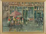 Johan van Deventer, Marktgezicht, Olieverf op paneel