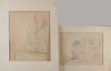 2x Johannes Bosboom, Studie schetsen van kerken, Twee studie schetsen van kerken