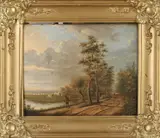 Hester A.C. Zaalberg, Hollands landschap, Olieverf op paneel