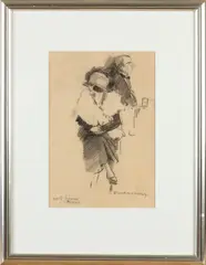 Herman Moerkerk, Café Schiller Rotterdam, Houtskool op papier