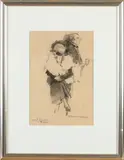 Herman Moerkerk, Café Schiller Rotterdam, Houtskool op papier