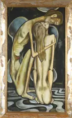 G. Funites Hidalgo, Twee surrealistische naakte figuren, Olieverf op linnen