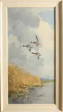 George Stevens, Landschap met opvliegende eenden, Olieverf op linnen