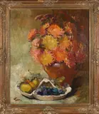 Stilleven by Onduid. gesig., Olieverf op linnen, sold Jul 2021