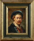 T. Anconé, Portret Rembrandt van Rijn, Olieverf op paneel