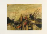 Frans Erkelens, Abstracte compositie, Gemengde techniek op papier