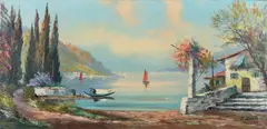 P. Dönitz, Lago Maggiore, Olieverf op linnen