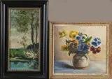 Febernes + Knaake, Violen + landschap, Olieverf op paneel