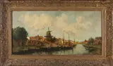 Willem Horsman, Hollands dorpsgezicht, Olieverf op linnen