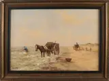 W.J. Rangé, Schelpenvissers, Olieverf op linnen