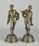 Jockey's by Twee antieke bronzen plated figuren, sold Jul 2021