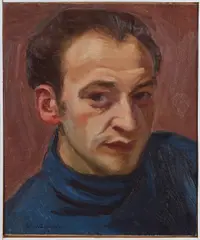 Johan Haanstra, Portret Theo Wolvecamp, Olieverf op linnen op paneel