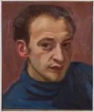 Johan Haanstra, Portret Theo Wolvecamp, Olieverf op linnen op paneel
