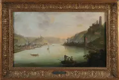 Jacob Dietzler, Kaub mit dem Pfalzgrafenstein..., Olieverf op linnen