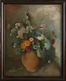 Móric Góth, Vaas met bloemen, Olieverf op linnen