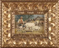 Josef Strahn, Duits landschap, Olieverf op paneel