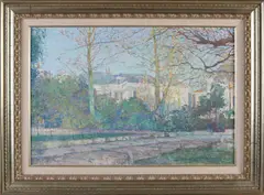 Zomers stadspark (impressionistisch) by Hessel de Boer, Olieverf op linnen, sold Apr 2021