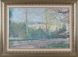 Hessel de Boer, Zomers stadspark (impressionistisch), Olieverf op linnen