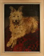E. Schröder, Portret hond, Olieverf op linnen