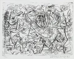 Theo Wolvecamp, '83, Abstracte compositie, Lithografie op papier