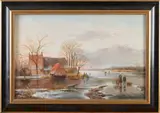 Marc Lamers, Hollandse ijspret, Olieverf op linnen