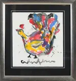 Anton Heyboer, Spetterkip, Plakkaatverf op papier