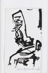 Theo Wolvecamp, Abstracte compositie, Oostindische inkt op papier