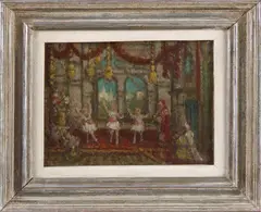 Henri van Daalhof, Musicerende en dansende figuren, Olieverf op paneel