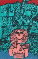Guillaume Cornelis van Beverloo, Topless dame, Lithografie op papier