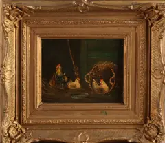 G.J. van Os, Kippen, Olieverf op paneel