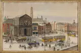 Wim Paradies, Hollands stadsgezicht, Aquarel op papier