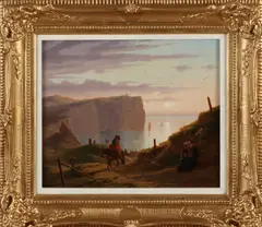 Emil Ebers, Baai met figuren, Olieverf op linnen