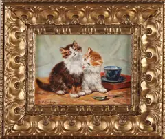 B. Notenboom, Twee kittens, Olieverf op paneel