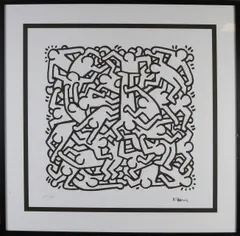 Keith Haring nr, Mannetjes, Lithografie op papier