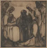 Willem van den Berg, Religieuze figuren voorstelling, Ets op papier