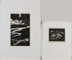 Jan Deodatus, Berglandschap + Riviergezicht, Twee houtsnedes