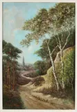 Jan van Wissen, Landschap Veluwe met dorp, Olieverf op linnen