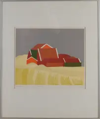J. van Ronkenstein, Boerderij Diepenheim, 1986, Linosnede op papier