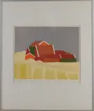 J. van Ronkenstein, Boerderij Diepenheim, 1986, Linosnede op papier