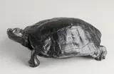 Antiek schildpad, 1900, Antiek compositie metalen schildpad met brons-kleurige patina