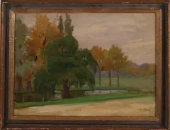 Louis Hartz, Parkgezicht, Olieverf op linnen