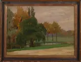 Louis Hartz, Parkgezicht, Olieverf op linnen