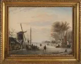 N.M. Wijdoogen, Hollandse ijspret, Olieverf op paneel